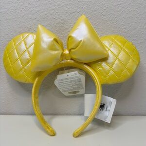 Disney Parks Minnie Yellow Quilted Ear Headband for Adults New with Tag